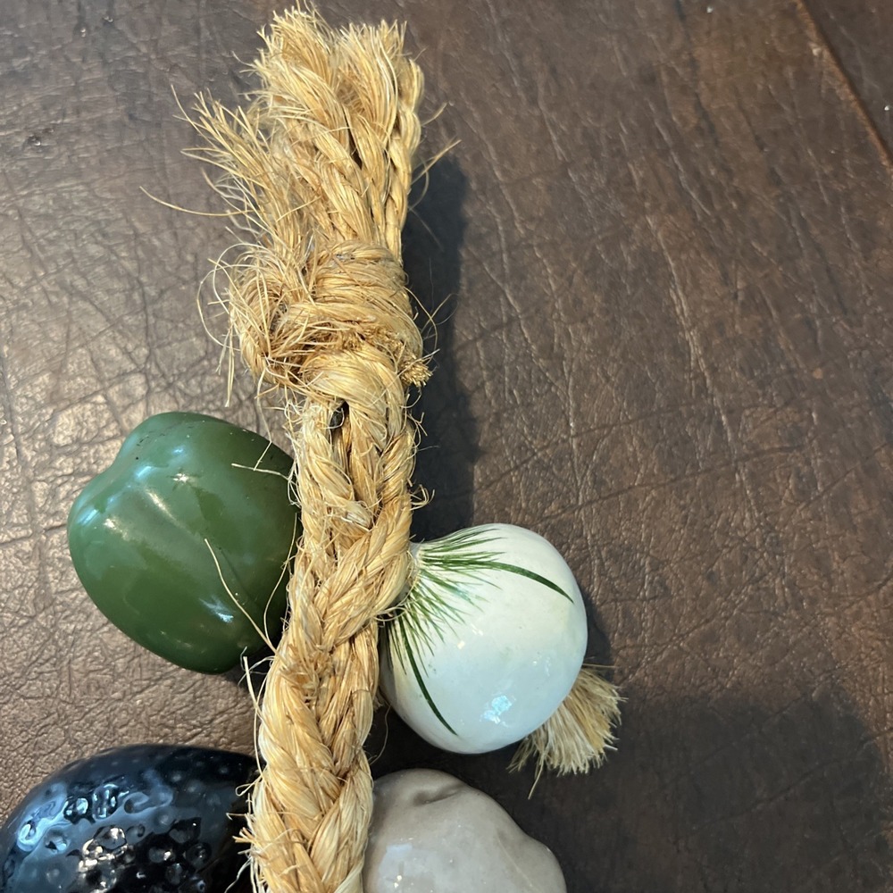 Vintage Hanging Ceramic Vegetables On Jute Rope Farmhouse & Kitchen Decor - Picture 10 of 12